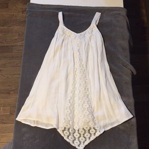 White Boho Top with Crochet Detai